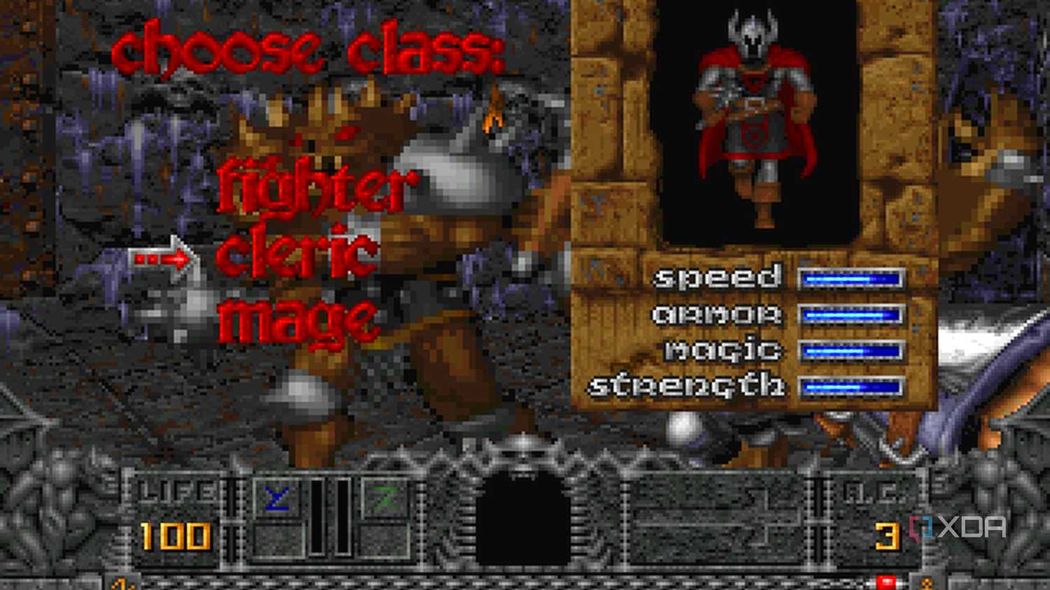 The game Hexen running on DOSBOX.