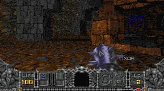 The game Hexen running on DOSBOX.