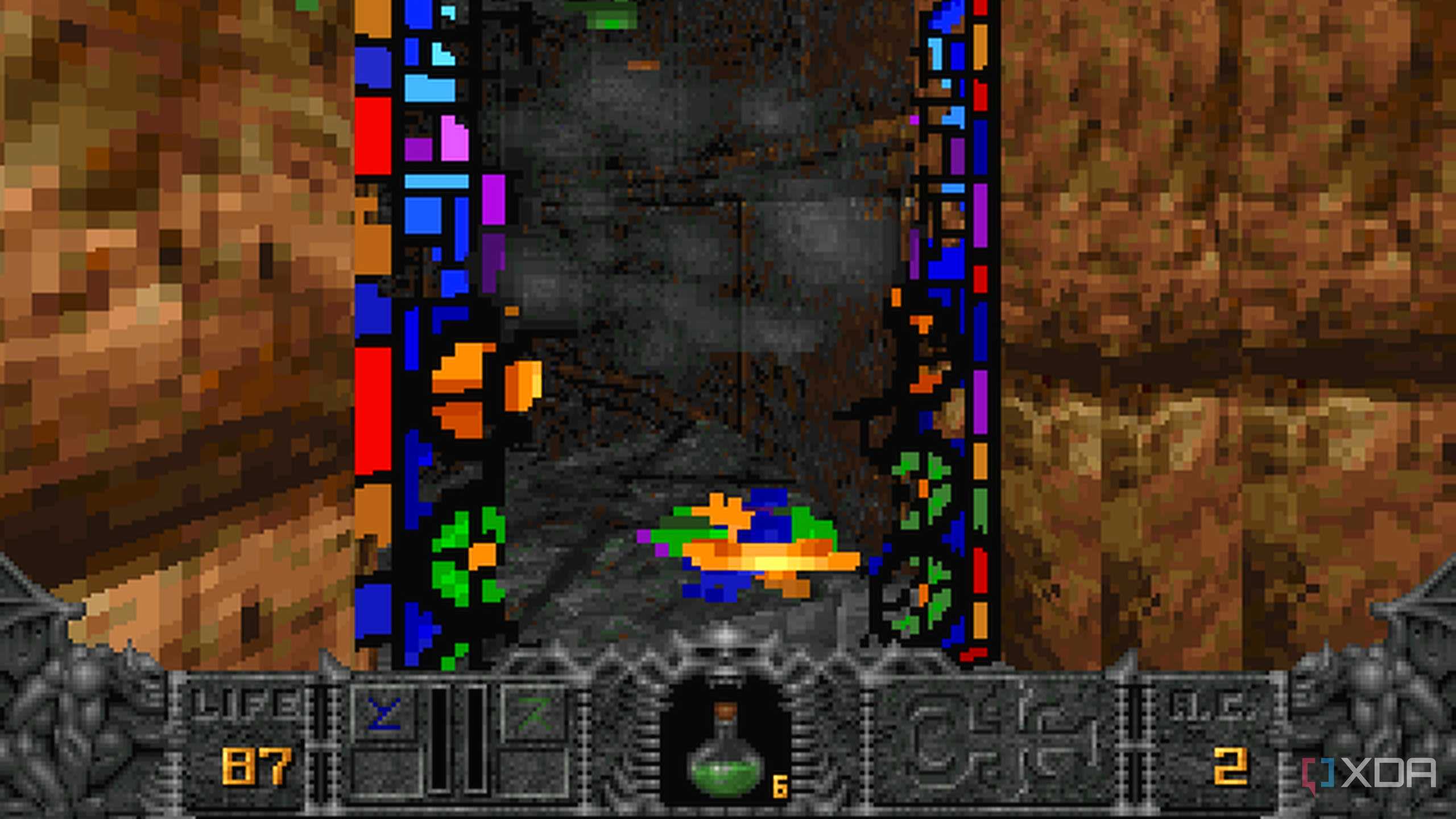 The game Hexen running on DOSBOX.