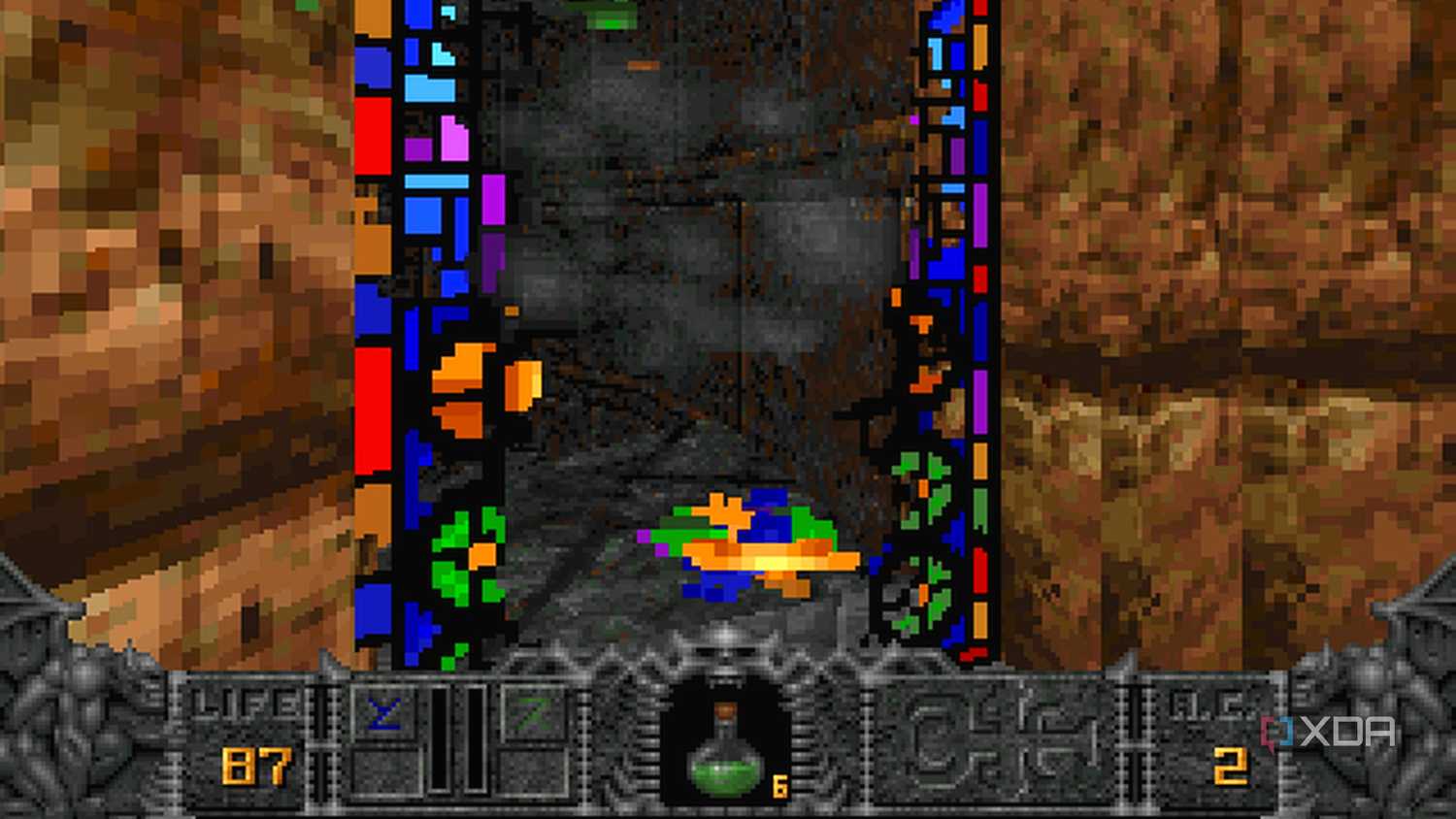 The game Hexen running on DOSBOX.
