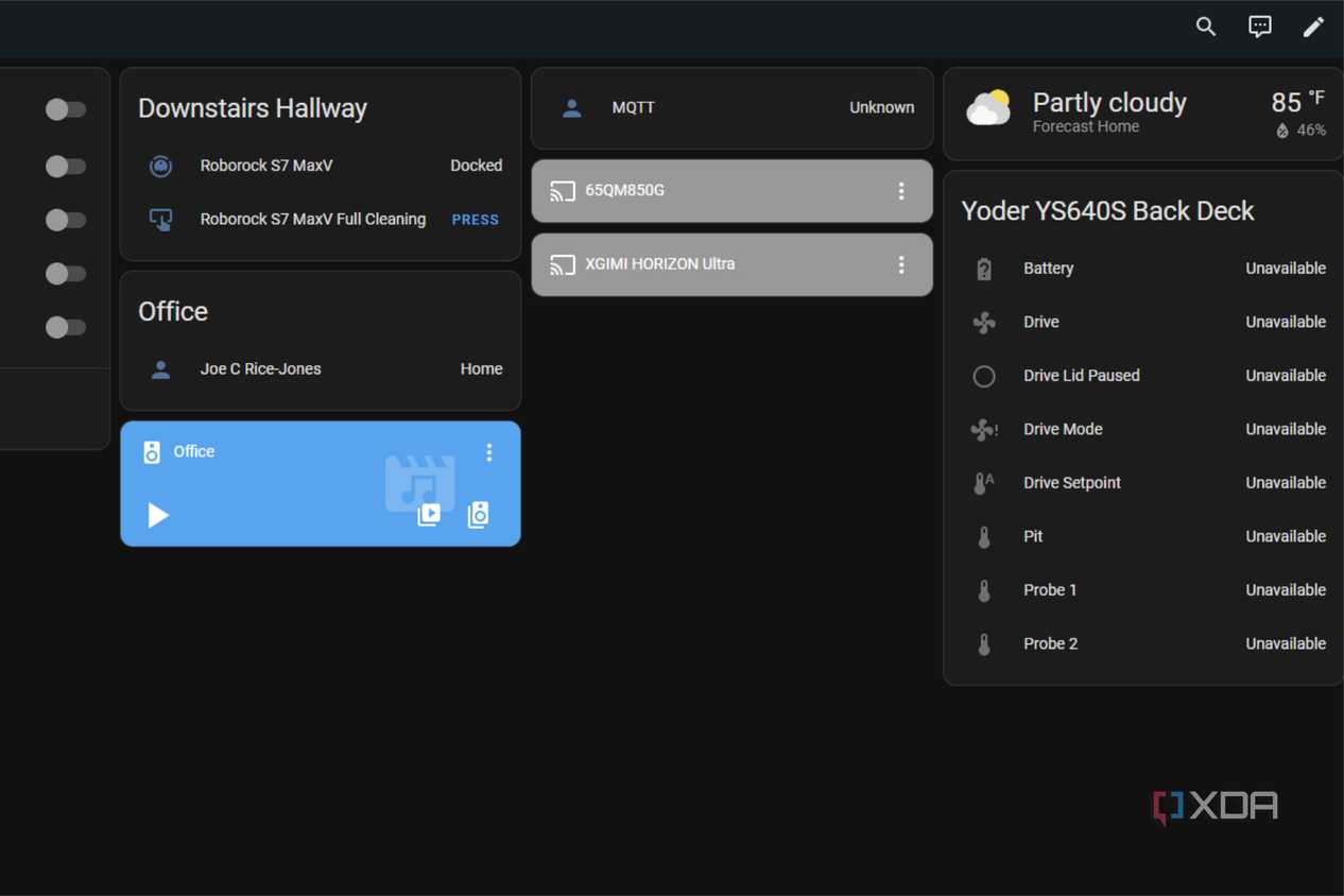 home assistant dashboard showing fireboard add-on
