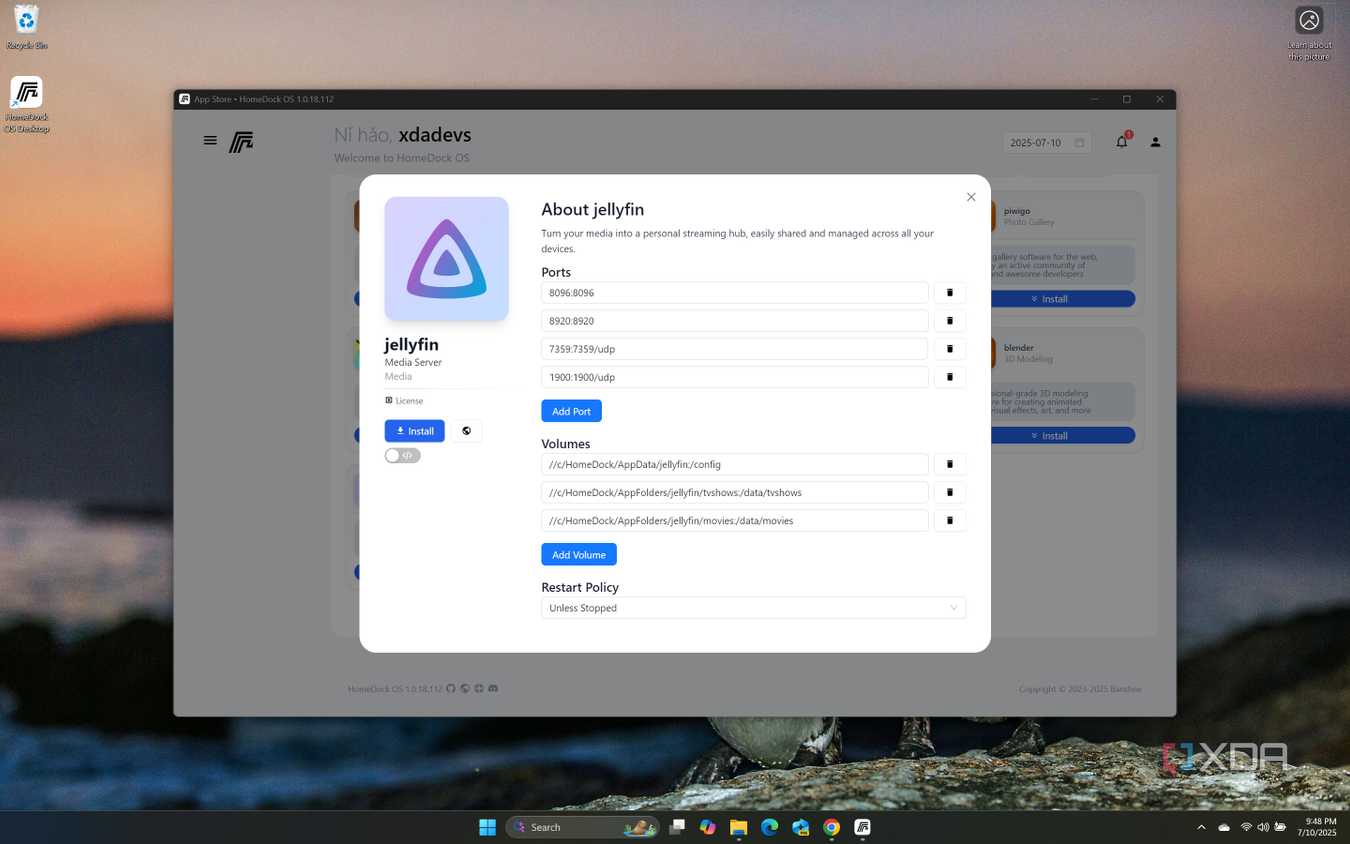 homedockos appstore jellyfin