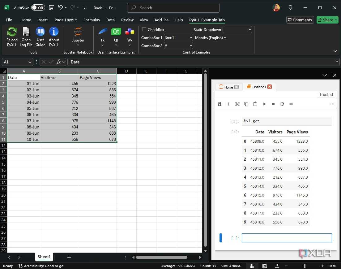 Importing data into PyXLL