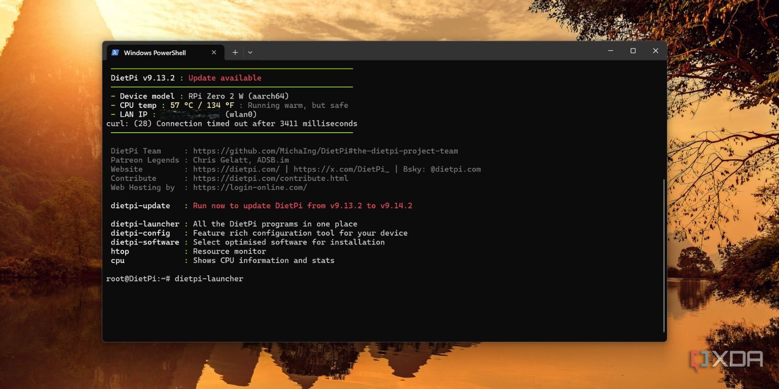 screenshot of installing plex dietpi