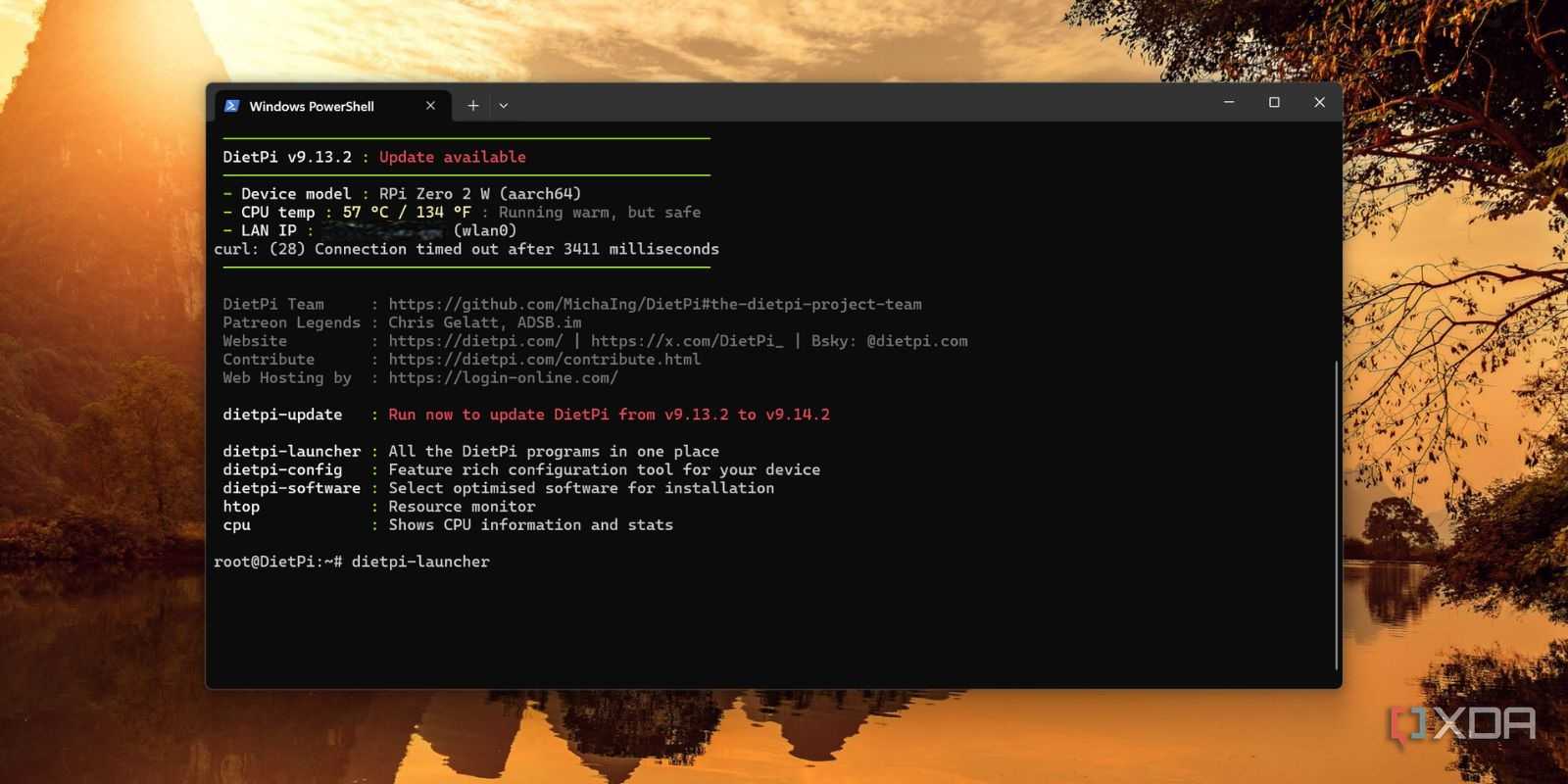 screenshot of installing plex dietpi