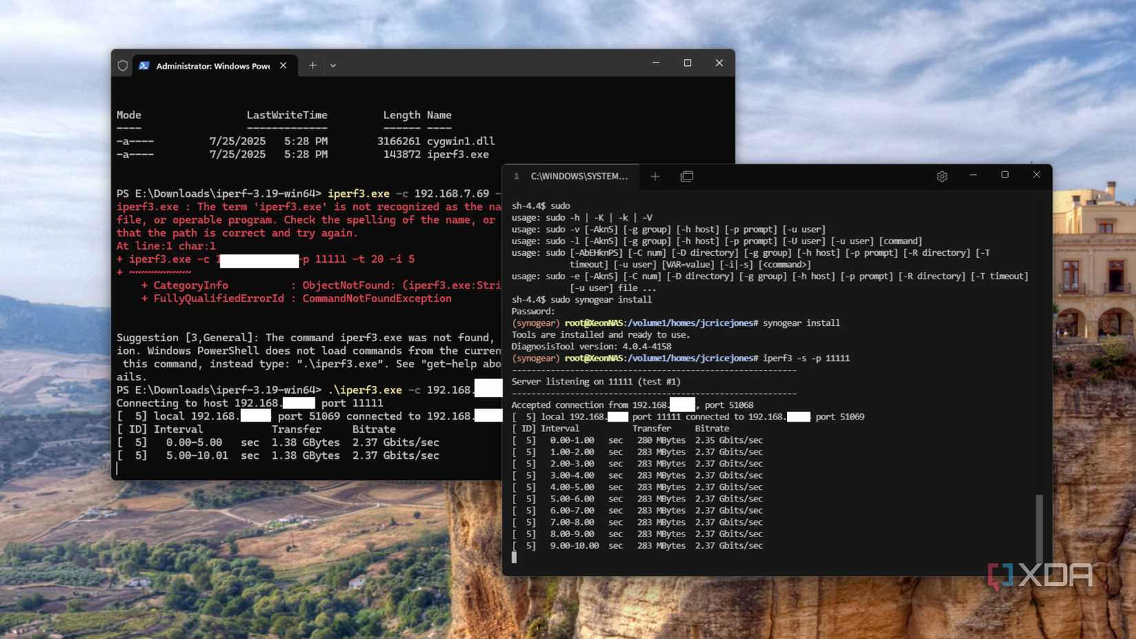 iperf3 testing jumbo frames over 2.5gbe