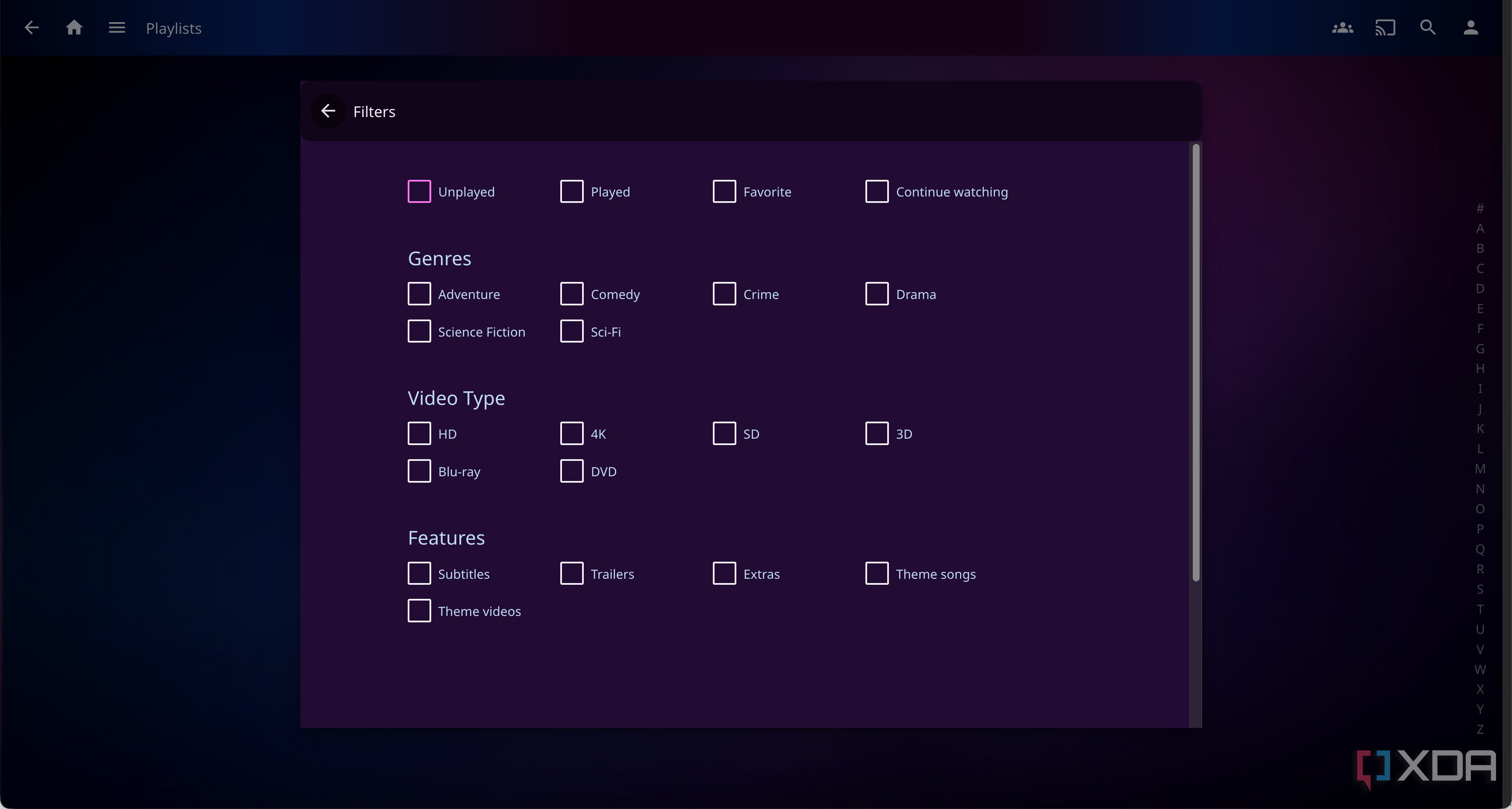 Jellyfin Playlists and Filters