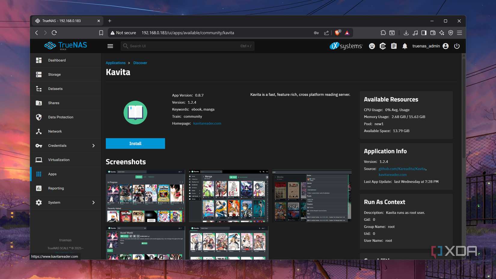 Installing Kavita on TrueNAS Scale