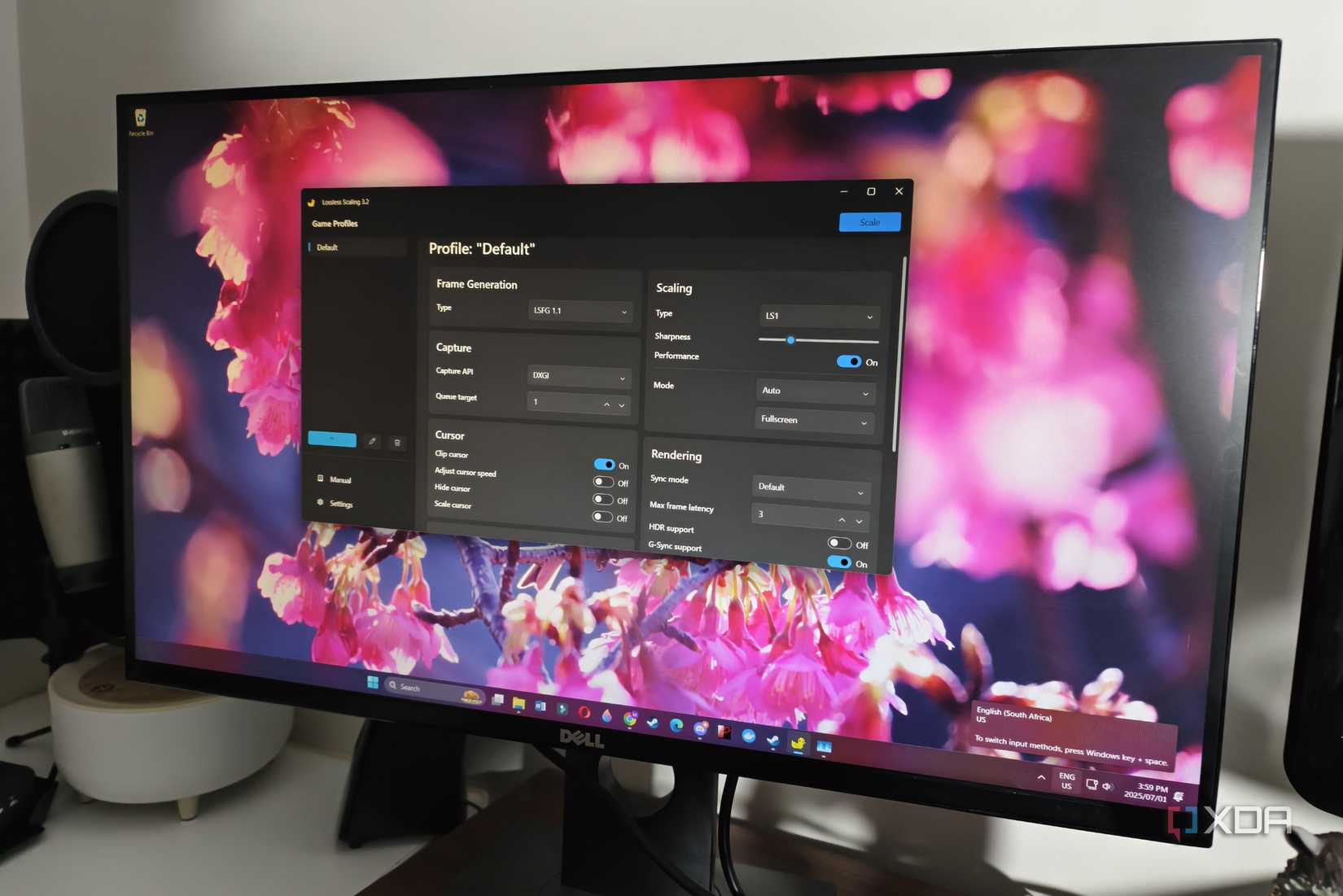 lossless scaling on a desktop screen
