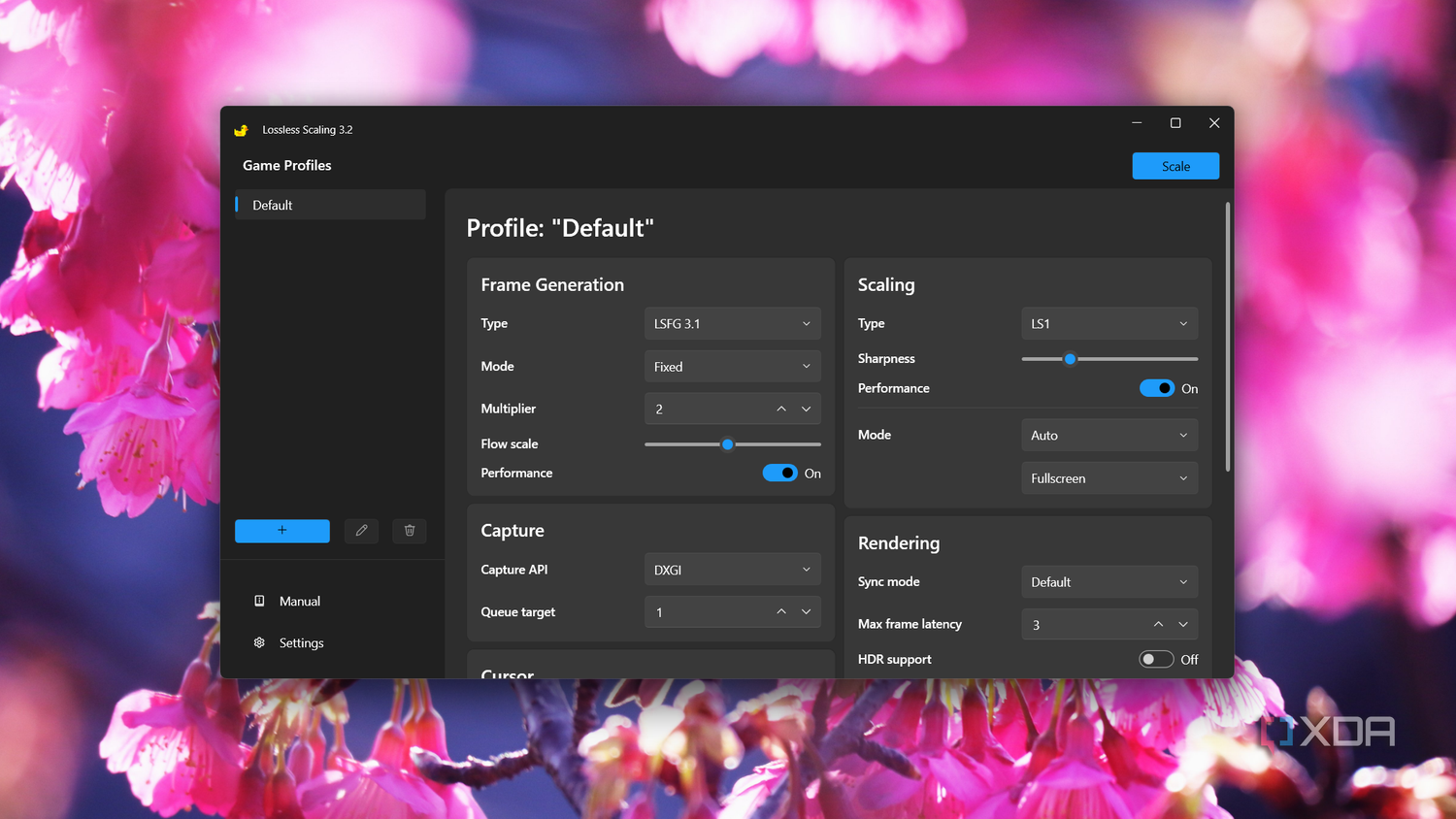 lossless scaling settings