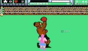 Mike Tyson throwing an uppercut in Mike Tyson's Punch Out!!