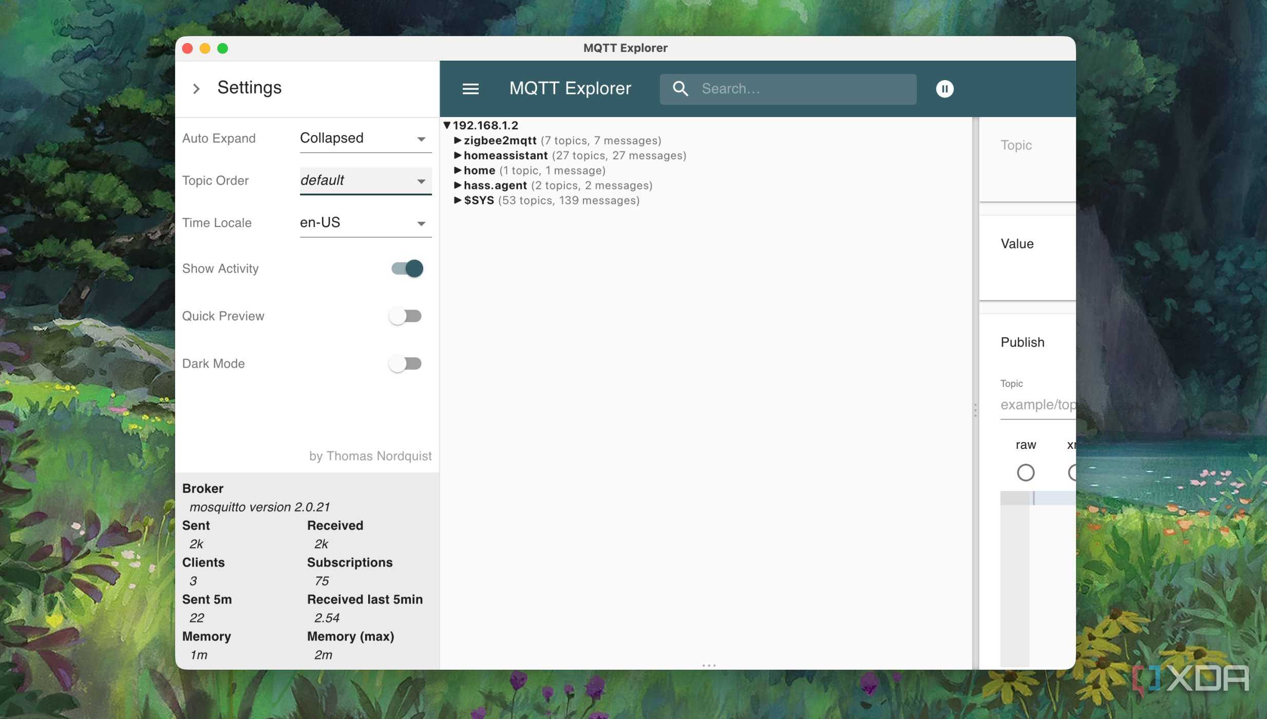A screenshot of MQTT Explorer Settings