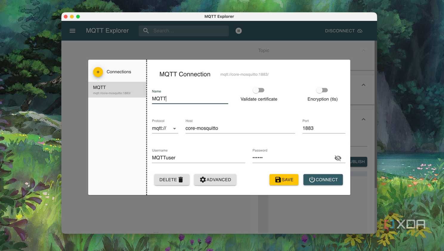 A screenshot of MQTT Explorer running on macOS