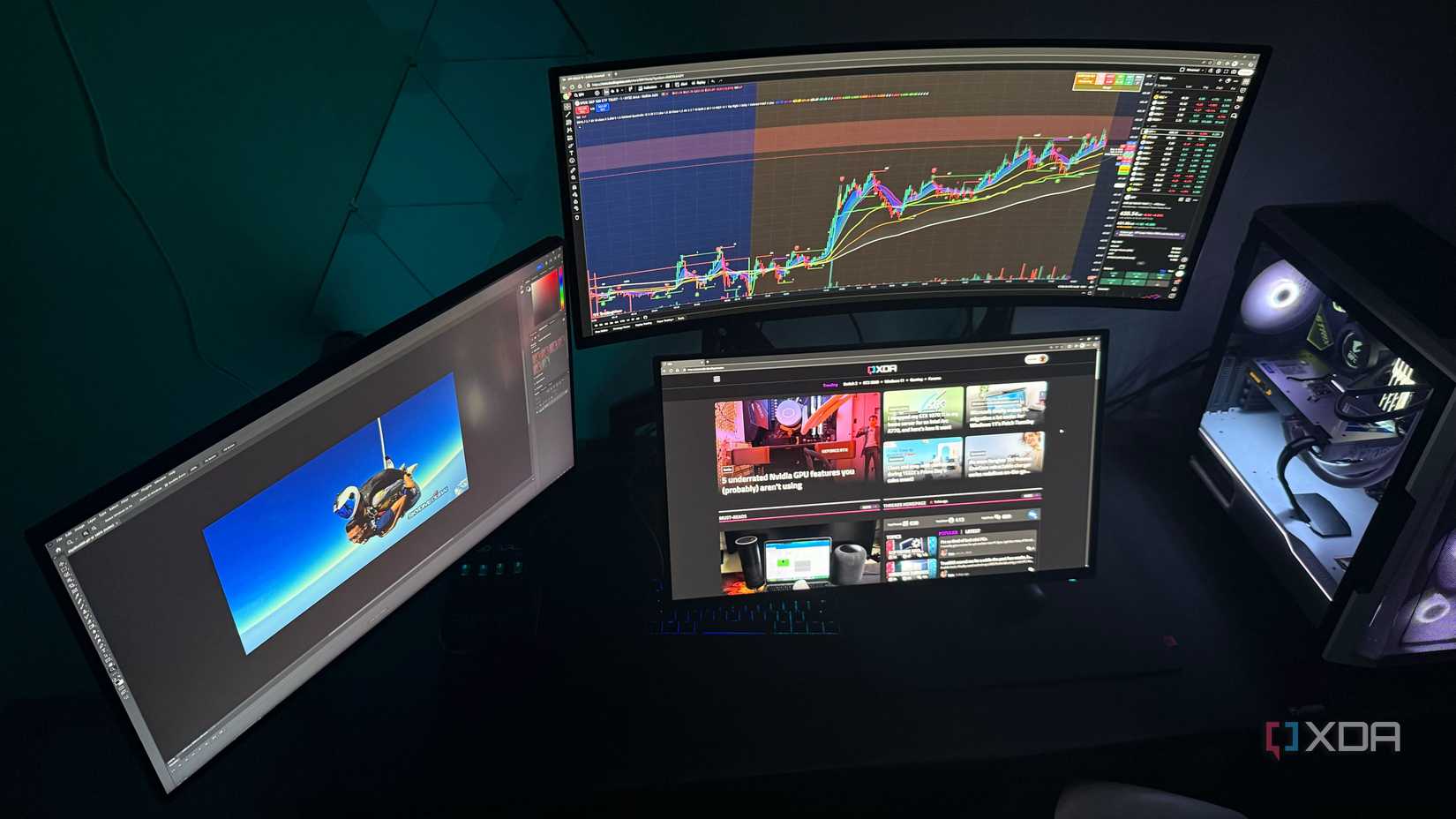 A multi-monitor PC setup