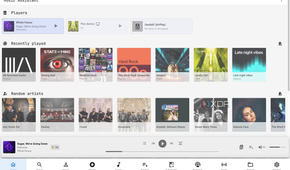 Music Assistant Music Home Page UI playing