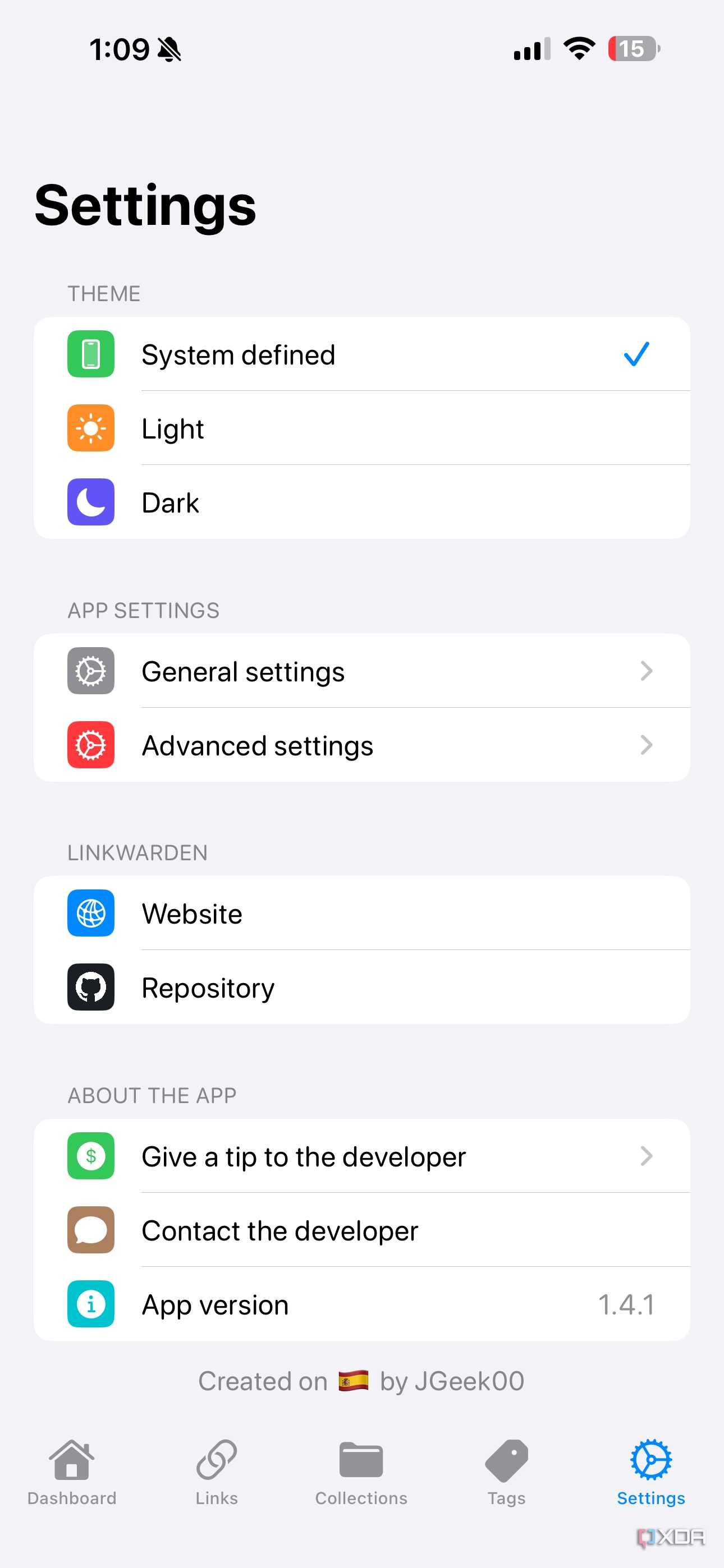 Linkwarden settings
