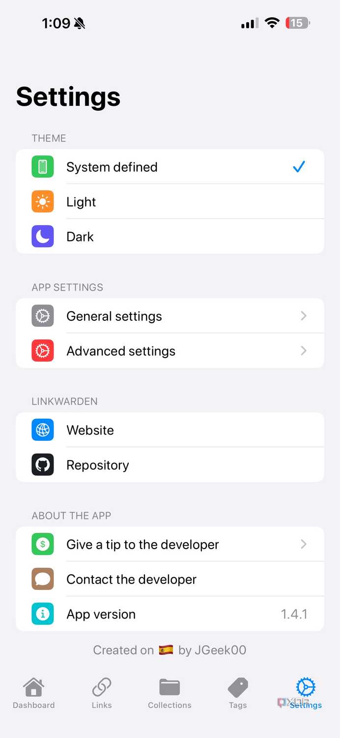 Linkwarden settings