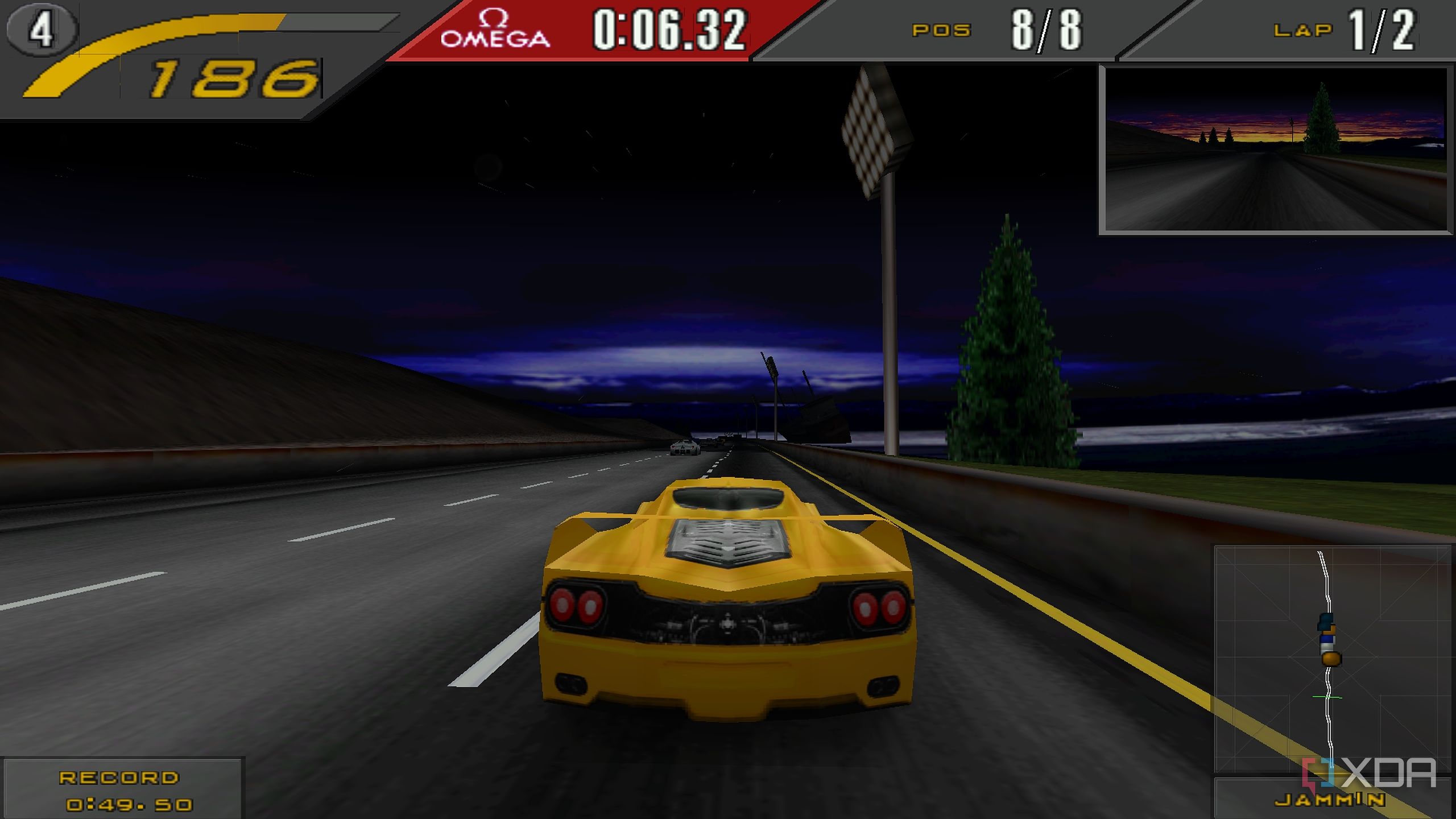 A screenshot from Need for Speed 2: SE.