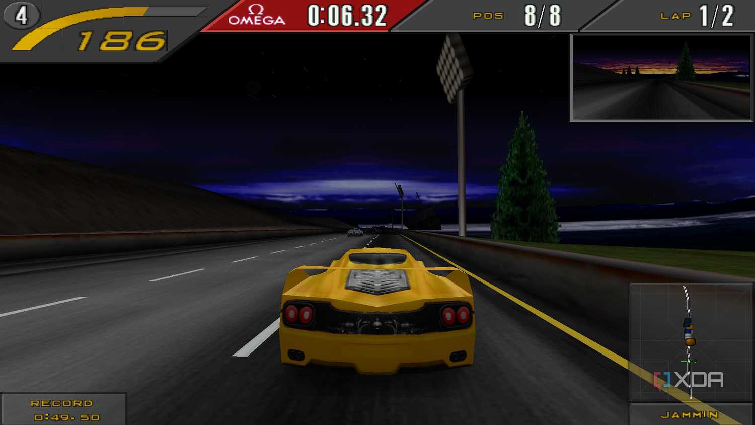 A screenshot from Need for Speed 2: SE.