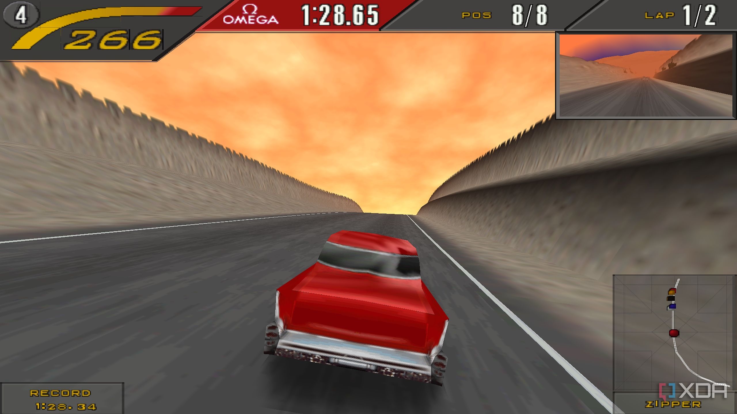 A screenshot from Need for Speed 2: SE.