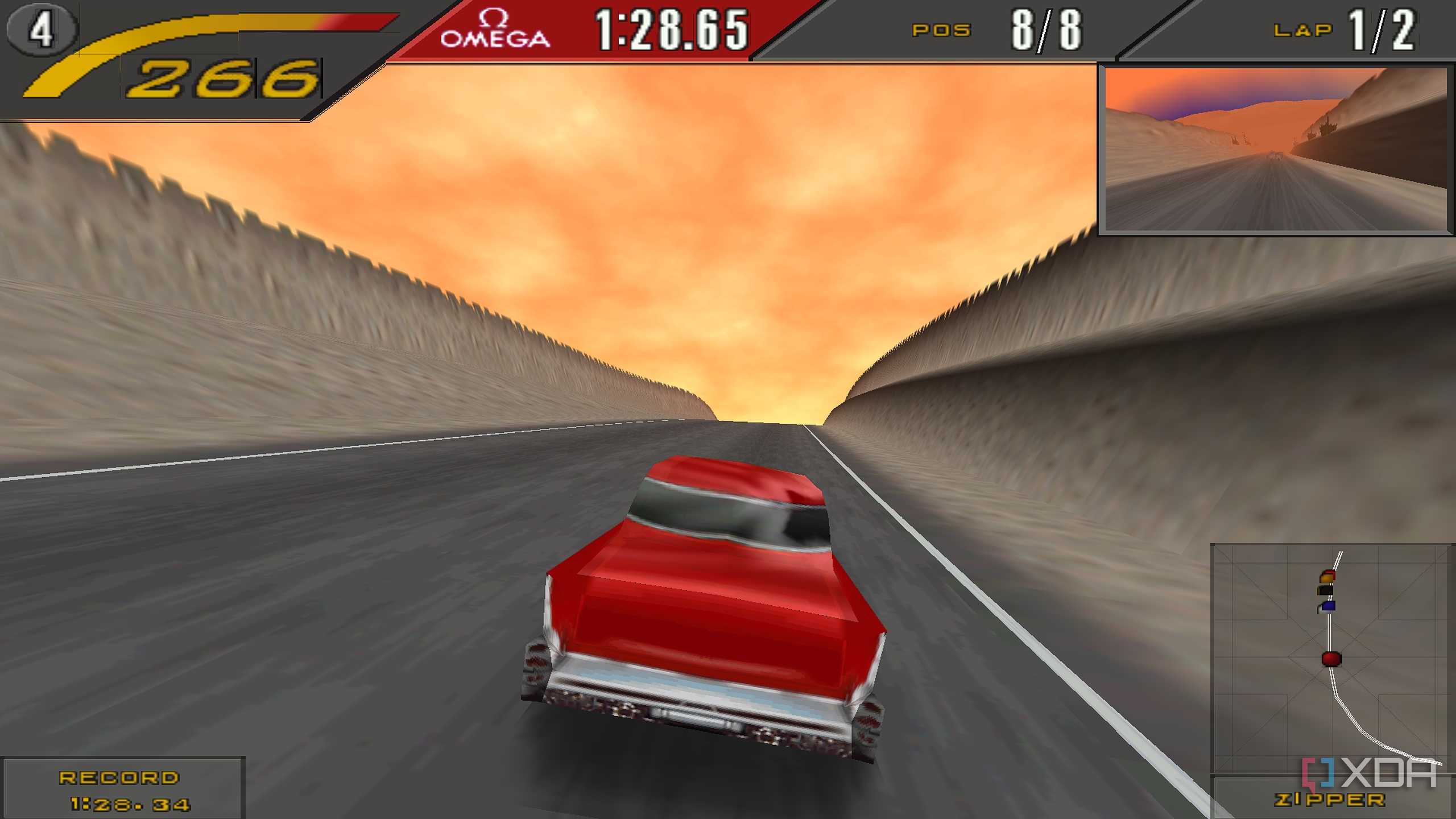 A screenshot from Need for Speed 2: SE.