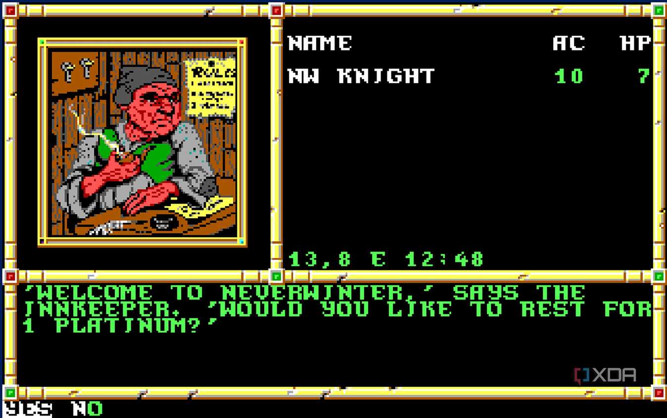Screenshot from the 1991 game Neverwinter Nights.
