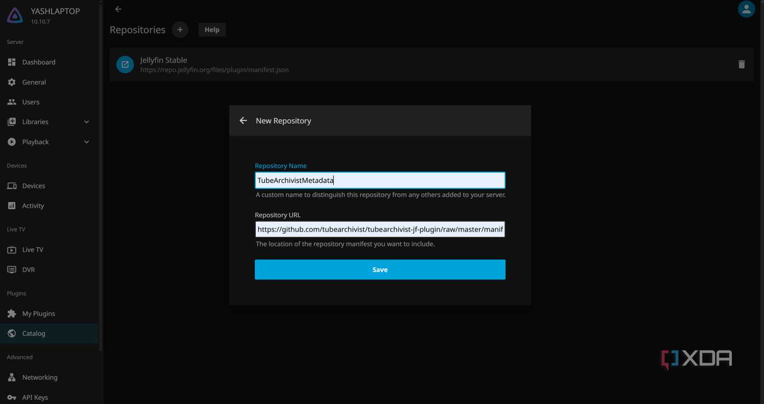 Add new repository in Jellyfin