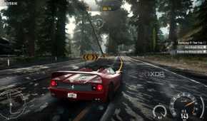 A sideways shot of a Ferrari F50 in NFS Rivals.