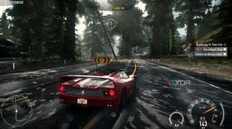 A sideways shot of a Ferrari F50 in NFS Rivals.