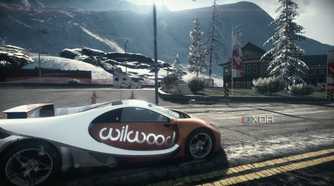 Side shot of a GTA Spano car with Wilwood livery in NFS Rivals.