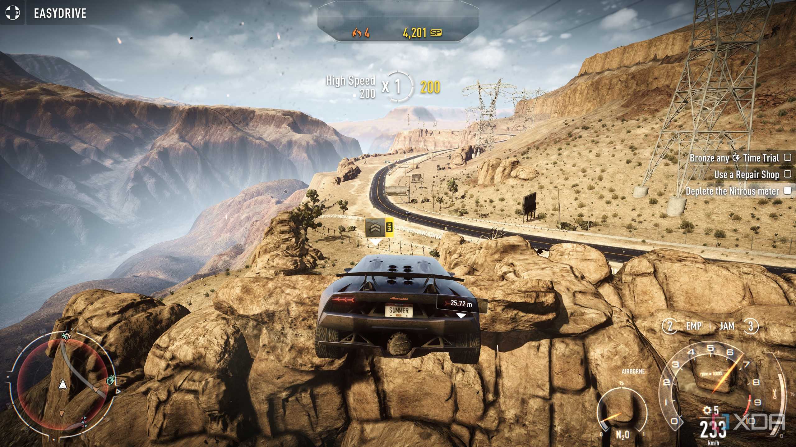 A car in midair in NFS Rivals.