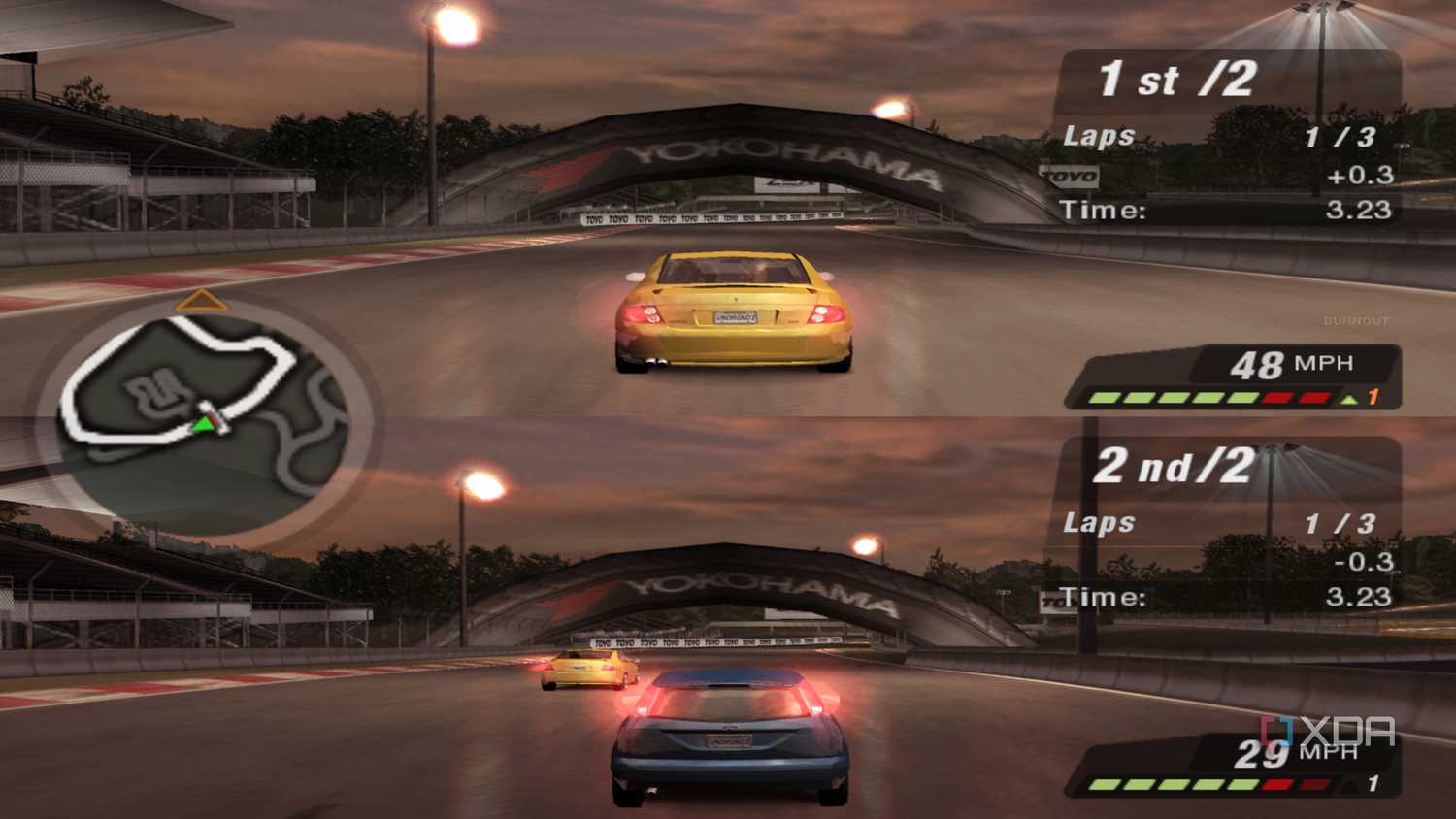 Split-screen URL racing in NFS: Underground 2.