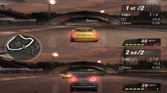 Split-screen URL racing in NFS: Underground 2.