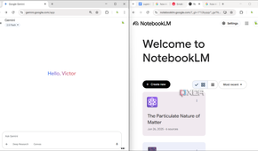 Noteboolm Gemini side by side on PC
