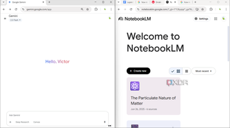 Noteboolm Gemini side by side on PC