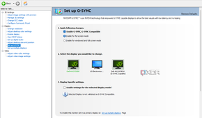 Nvidia Control Panel G-Sync menu