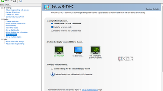 Nvidia Control Panel G-Sync menu