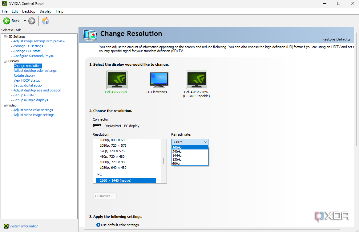Nvidia Regular Screen Setting 4 settings I always change on a new monitor right away