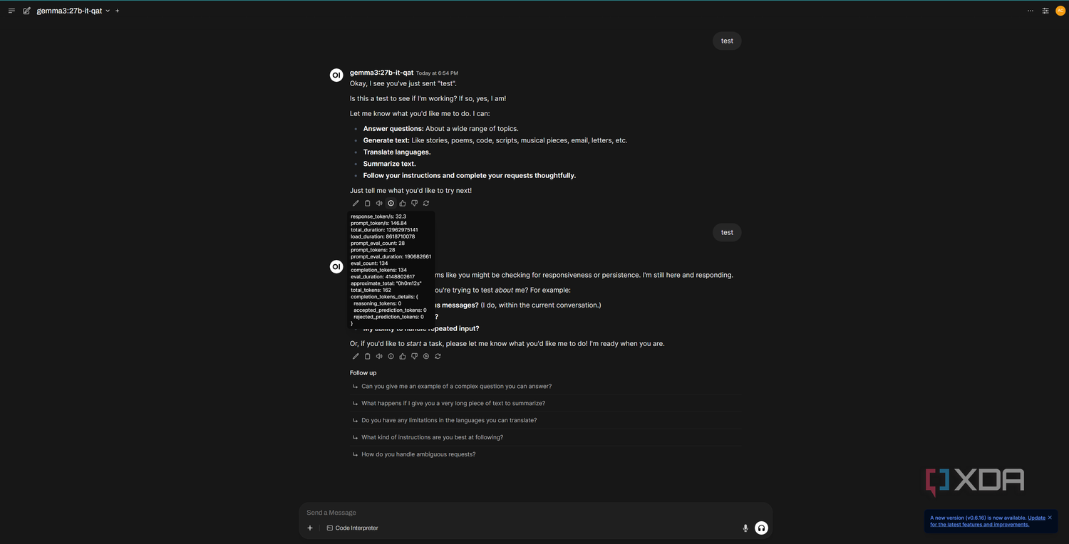 ollama running on Proxmox