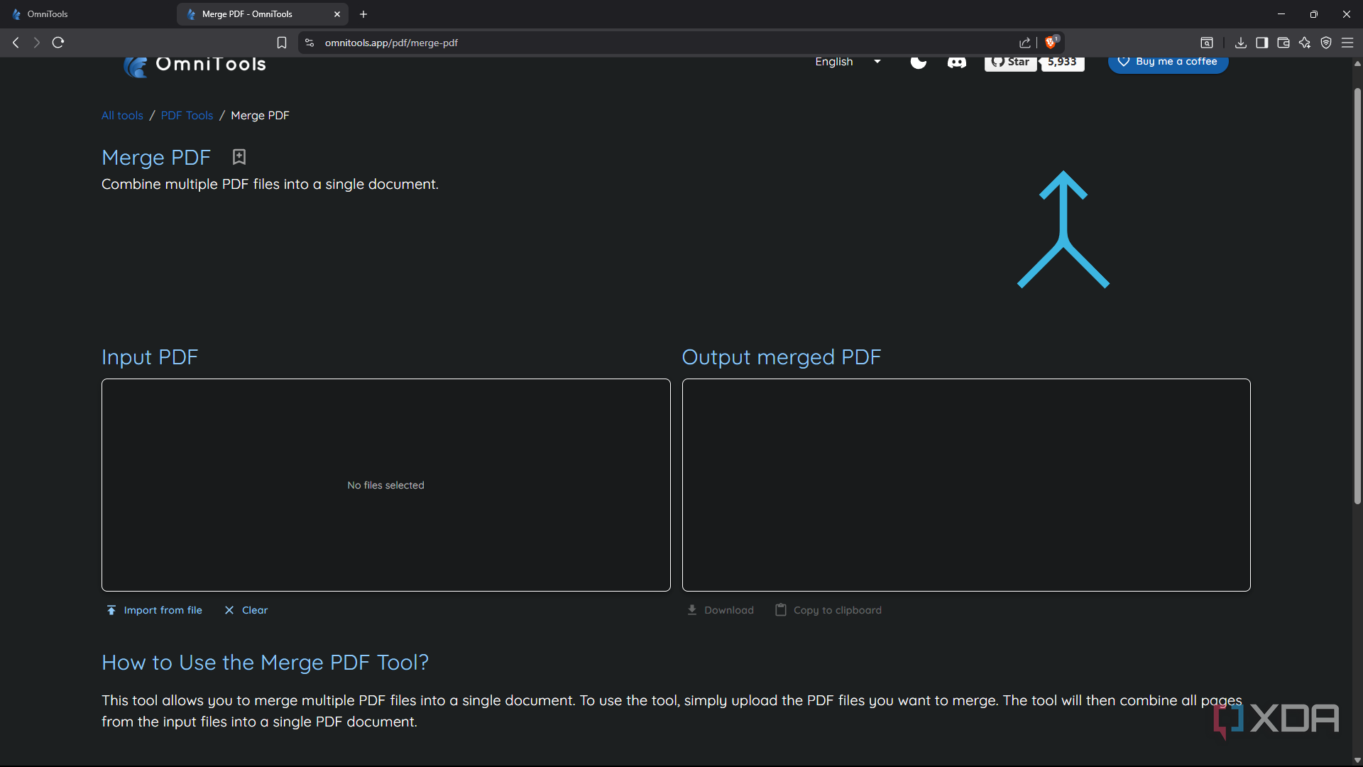 OmniTools Merge tool