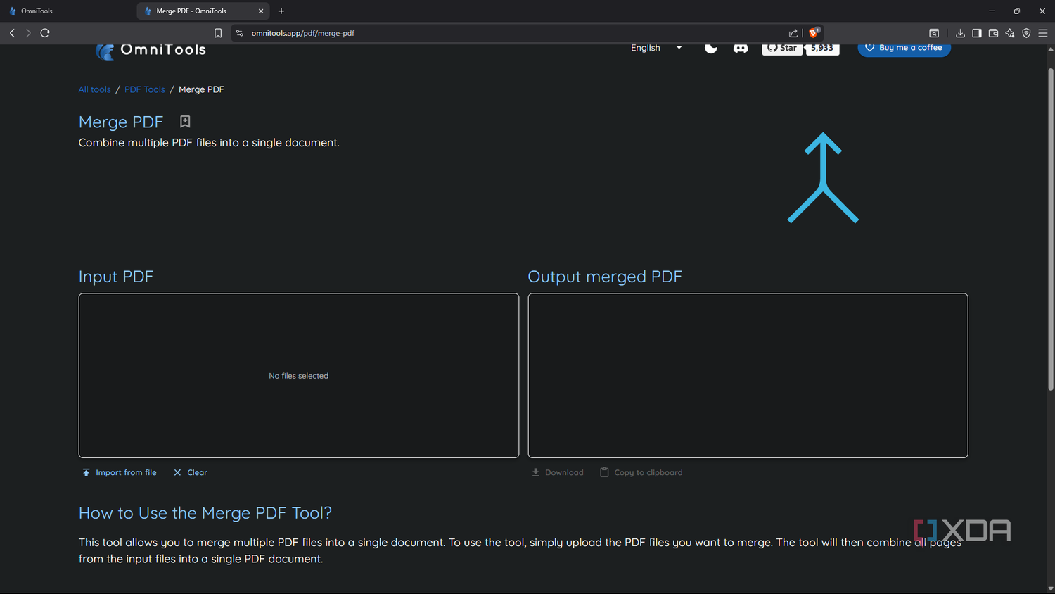 OmniTools Merge tool