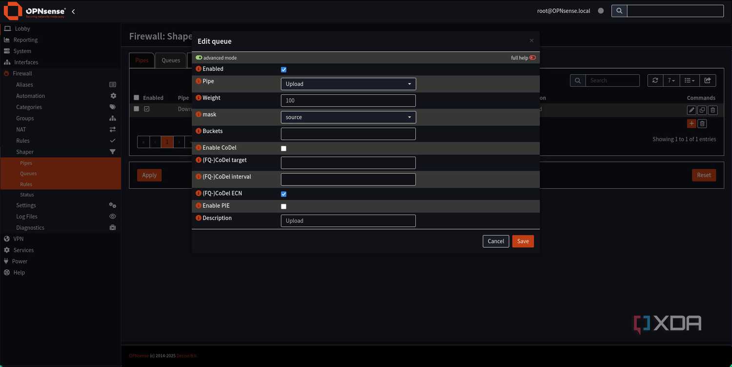 Почему QoS в роутере может замедлять сеть и как это исправить Adding traffic shaping upload queue in OPNsense