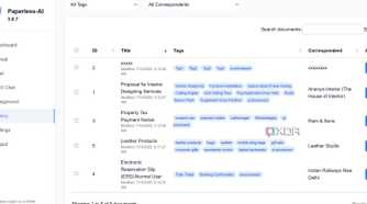 screenshot of paperless ai document history