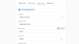 screenshot of paperless ai local llm settings