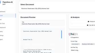 screenshot of paperless ai manual document analyzer
