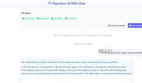 screenshot of paperless ai rag chat