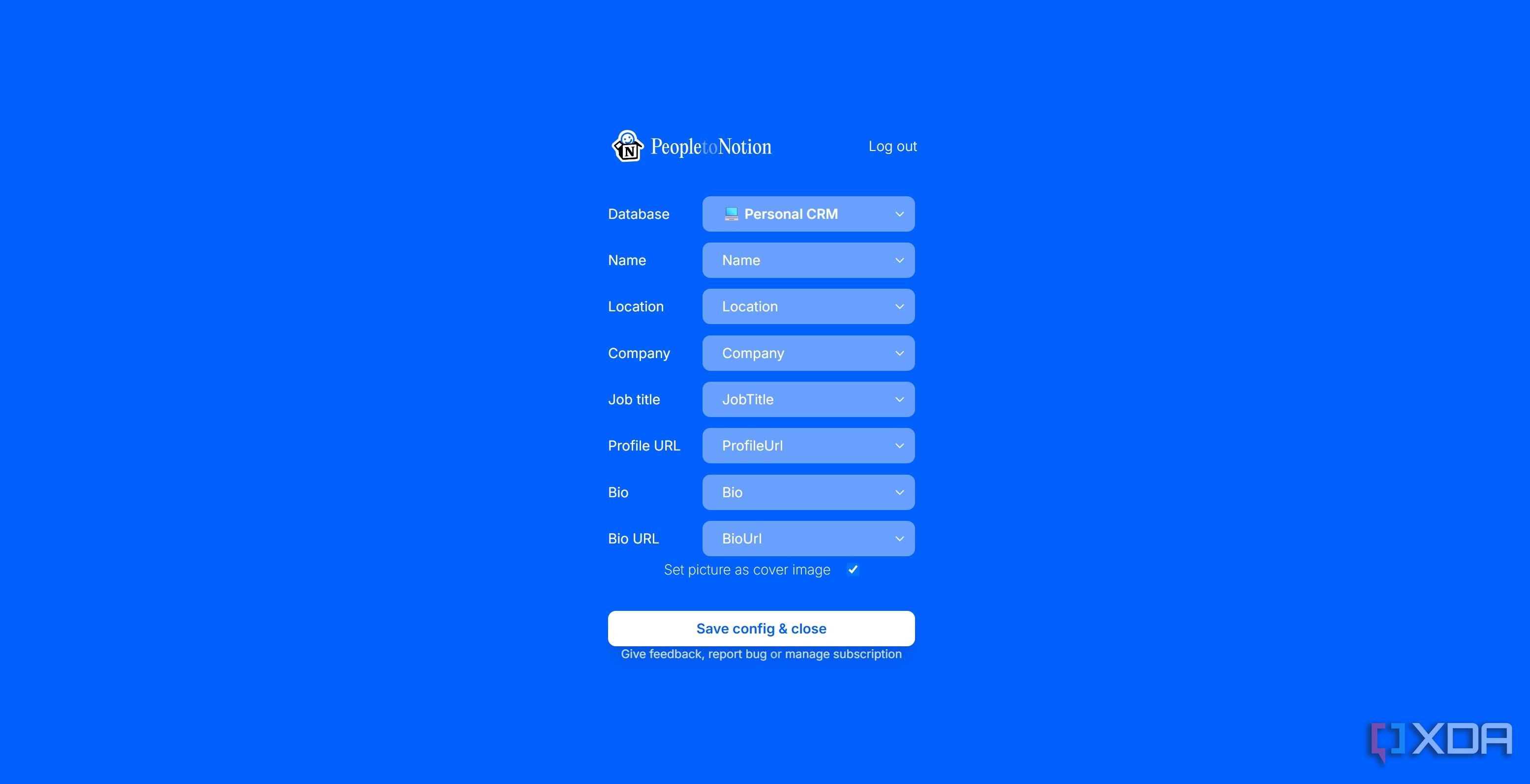 People to Notion properties configuration