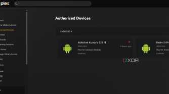 screenshot of plex devices page webui