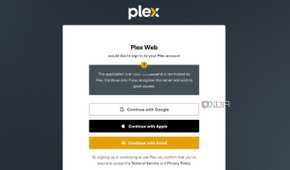 screenshot of plex signin webui