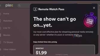 screenshot of plex subsciption popup with tailscale android chrome